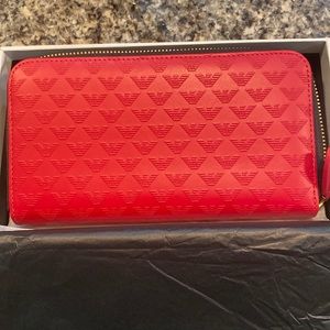 New!!! Emporio Armani Monogram Eagle Zip wallet